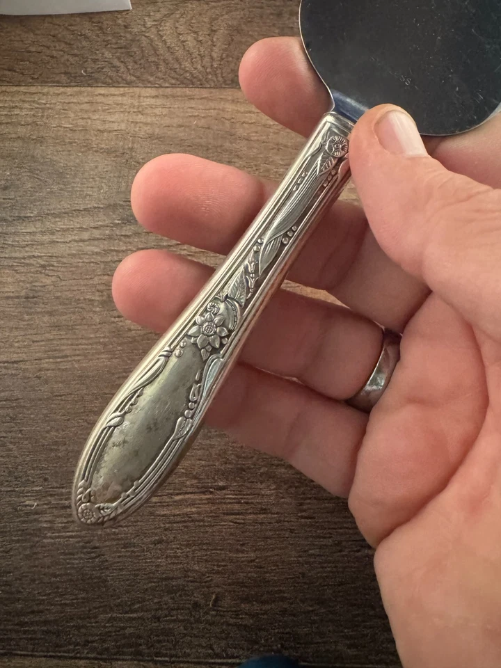 Plato de reliquia Oneida mango de plata esterlina pastel servidor castillo patrón Foto 2 de 4