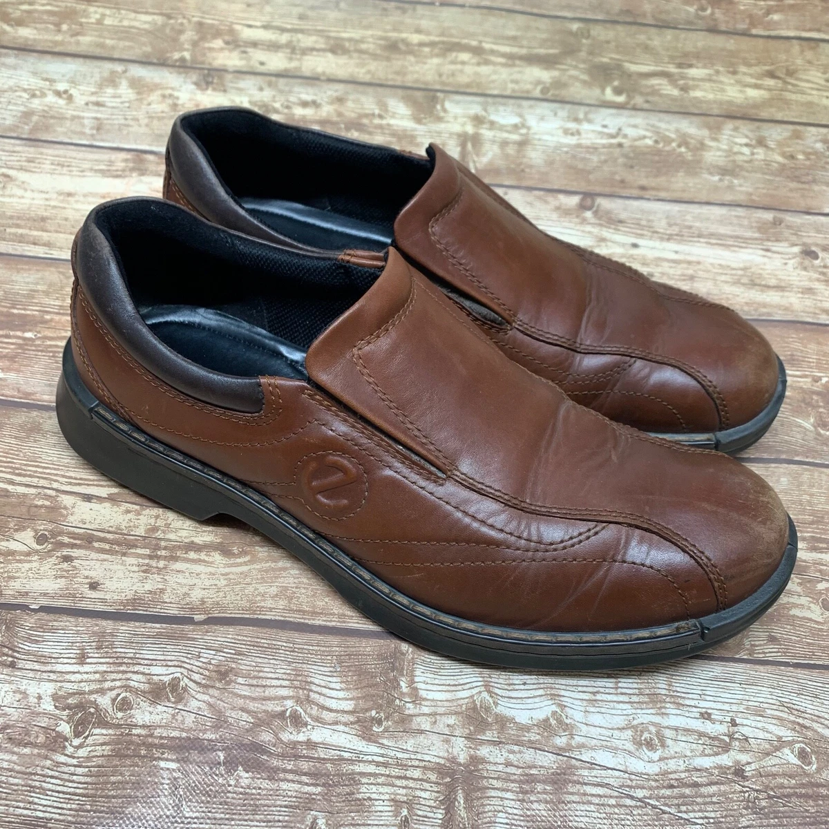 Ecco mens brown slip on sales shoes