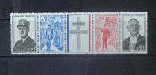 France 1971 De Gaulle 1st anniv. death, full set as strip with joining tab, mnh