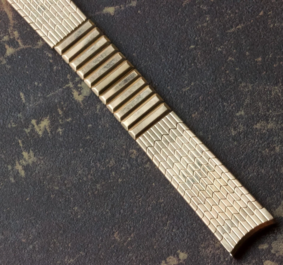  Kreisler EE. UU. Oro Amarillo Relleno Vintage 11/16 Pulgadas 17.3mm Correa de Reloj Años 60 Nuevo de Lote Antiguo Foto 3 de 4