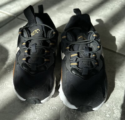 Nike Air Max 270 React BQ0102 005 Black / White Gold D9