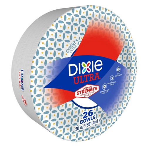 Dixie Ultra Paper Bowls 20 oz Soak Proof Microwavable 26 Count Kitchen Supplies - Picture 4 of 4