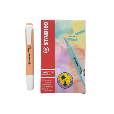 Stabilo Highlighter Textmarker Color Pen Pastel Orange Colour Pack of 10