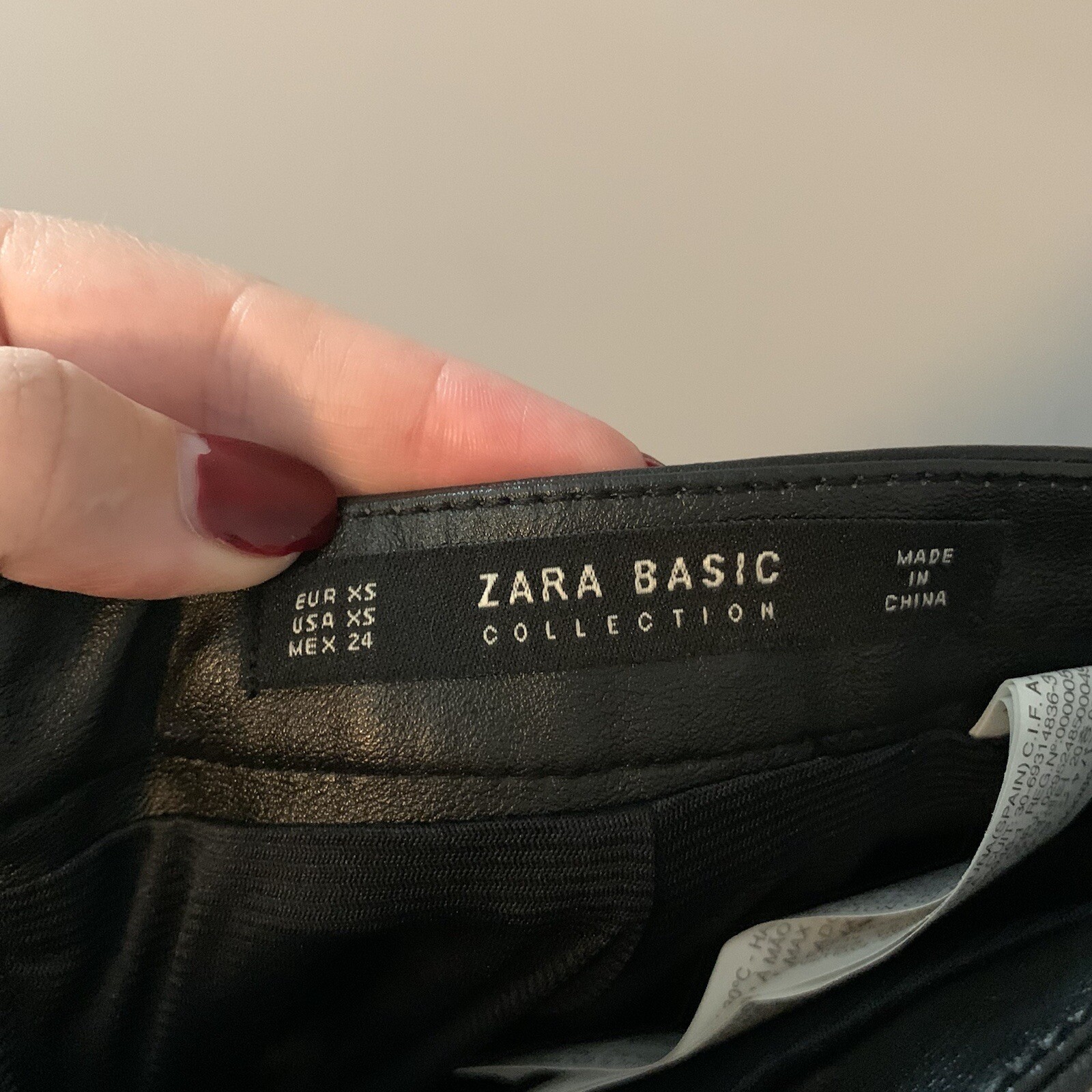 Women's Zara Basic Black Leather Asymmetrical Stu… - image 7