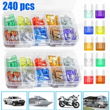 240pcs Car Automotive Mini Fuses Auto Blade Fuse Assortment Kit APM ATM SUV