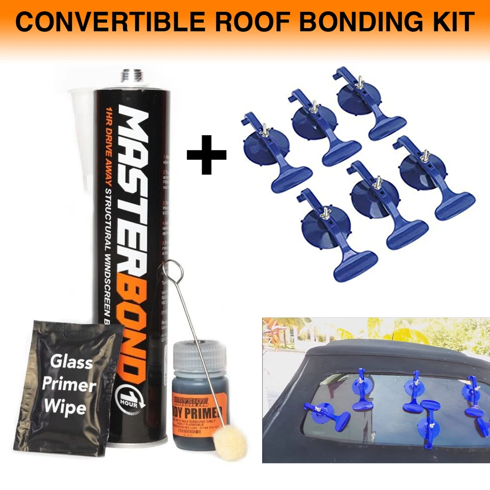 WAYSIDE VW BEETLE CONVERTIBLE CABRIOLET REAR GLASS BOND GLUE ADHESIVE FITTING KIT REPAIR
