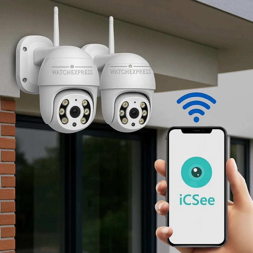 2X TELECAMERA ESTERNA ICSEE CAM PTZ WIFI CAMERA WIRELESS ESTERNO SMART ZOOM - Immagine 2 di 4