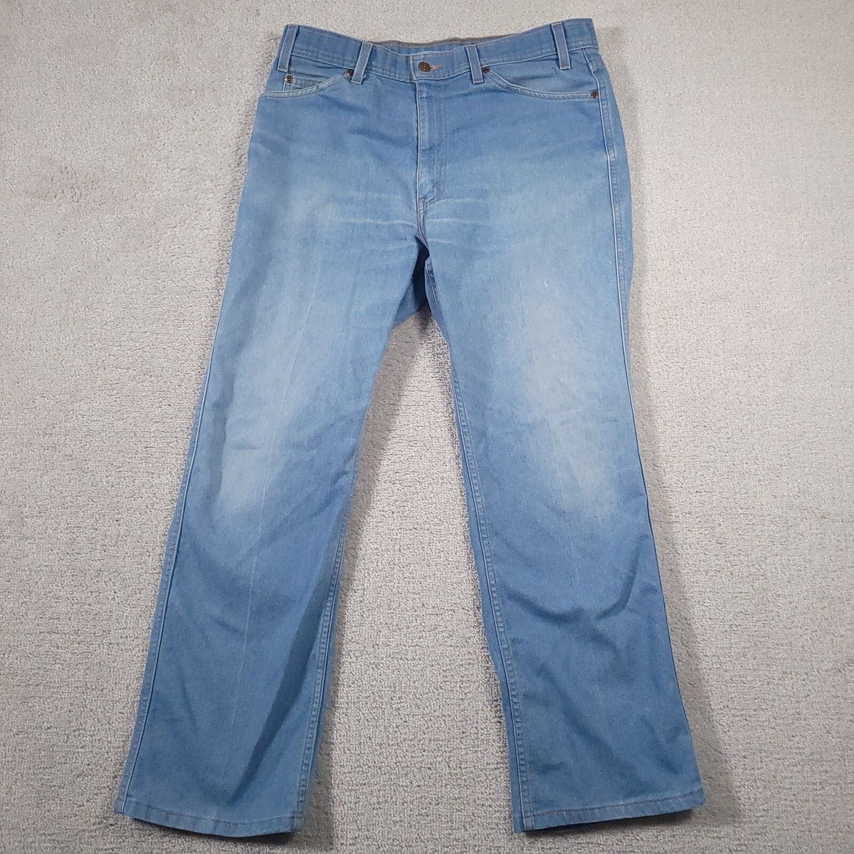 Vtg 70s 80s Levi Action Jeans Mens 36x30 Blue Chambray Brown Vtg 70s 80s Levi Action Jeans Mens 36x30 Blue Chambray Brown