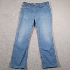 Vtg 70s 80s Levi Action Jeans Mens 36x30 Blue Chambray Brown Tab Straight Cowboy