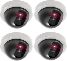 2-4 Dummy Fake Camera Security CCTV Dome Flashing Red LED Light Security Sticker
