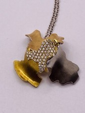 Tiffany & Co Tri Color von Frank Gerhy Blätter 18k Diamant Halskette 16’