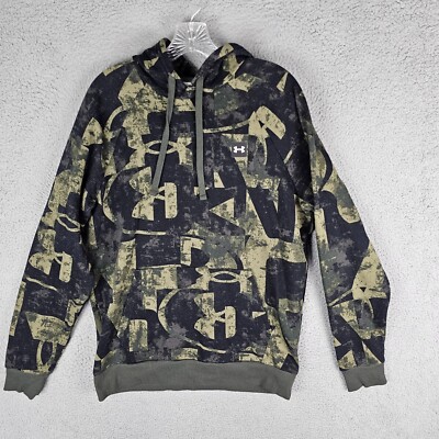 Under Armour AOP Rival Fleece Pullover Hoodie Sweatshirt 1373715 Medium
