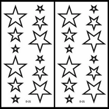 Stars Solid Hollow Fashion Sexy Art Fancy Star Waist Arm Neck Tattoo Stickers