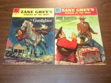 2 ZANE GREY'S STORIES OF THE WEST 28 and 30 Dell Comics 1956 western LOT