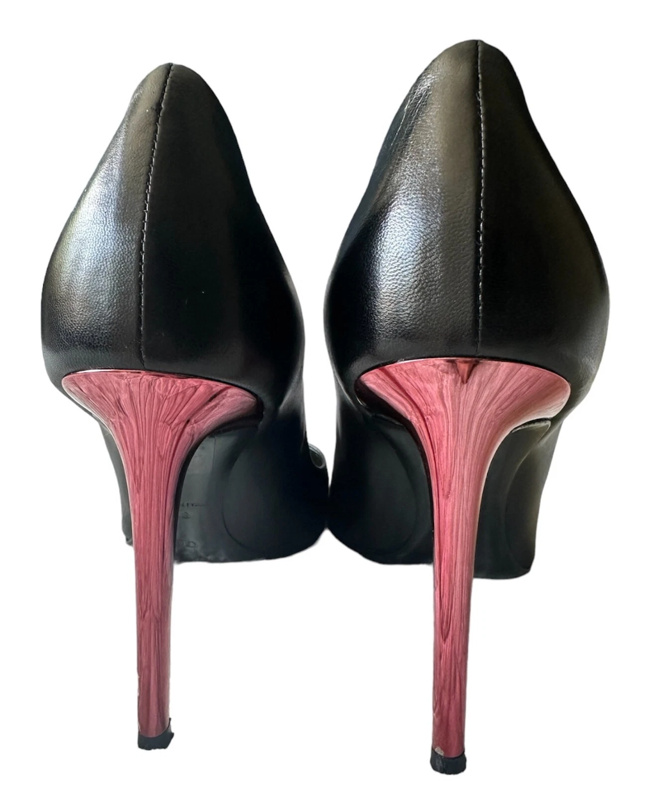 Escarpins Christian Dior AUTHENTIQUE sublime cuir noir rose miroir taille 38