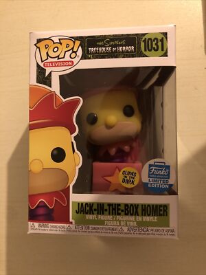 Funko Pop Homer Simpson – Jack In The Box GITD 1031 – édition Exclusive – Neuf