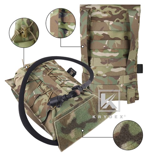 KRYDEX 1.5L Water Bladder Tactical Hydration Pack MOLLE Panel for Vest MC Camo - Picture 10 of 16