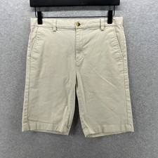 Vineyard Vines Shorts Boys Size 14 Beige Long Bermuda Flat Front Adjustable