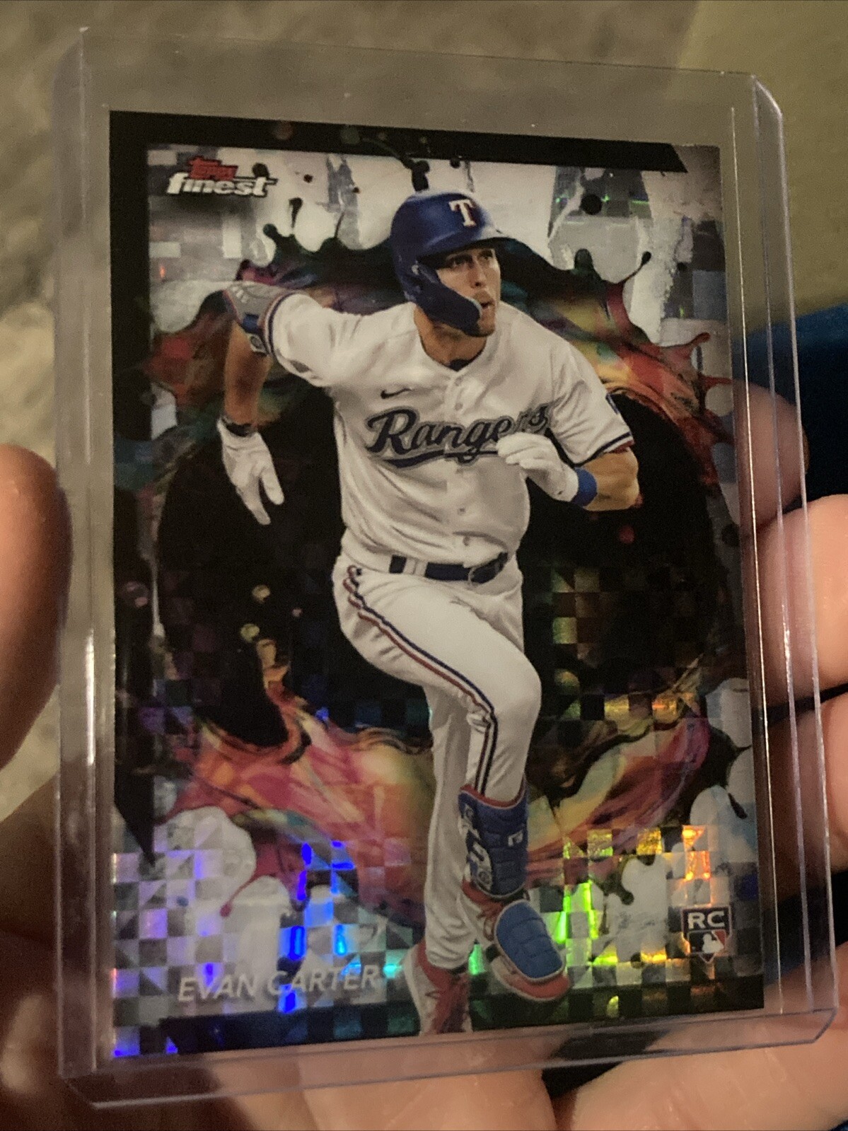 2024 Topps Finest - Rare Checkerboard Refractor #290 Evan Carter (RC)