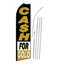 Cash For Gold Flag Flutter Feather Banner Swooper Bundle Kit