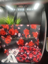 Victoria Secret Signature Satin "Rose" Slippers Small 5/6 "Rose" Tote Bag