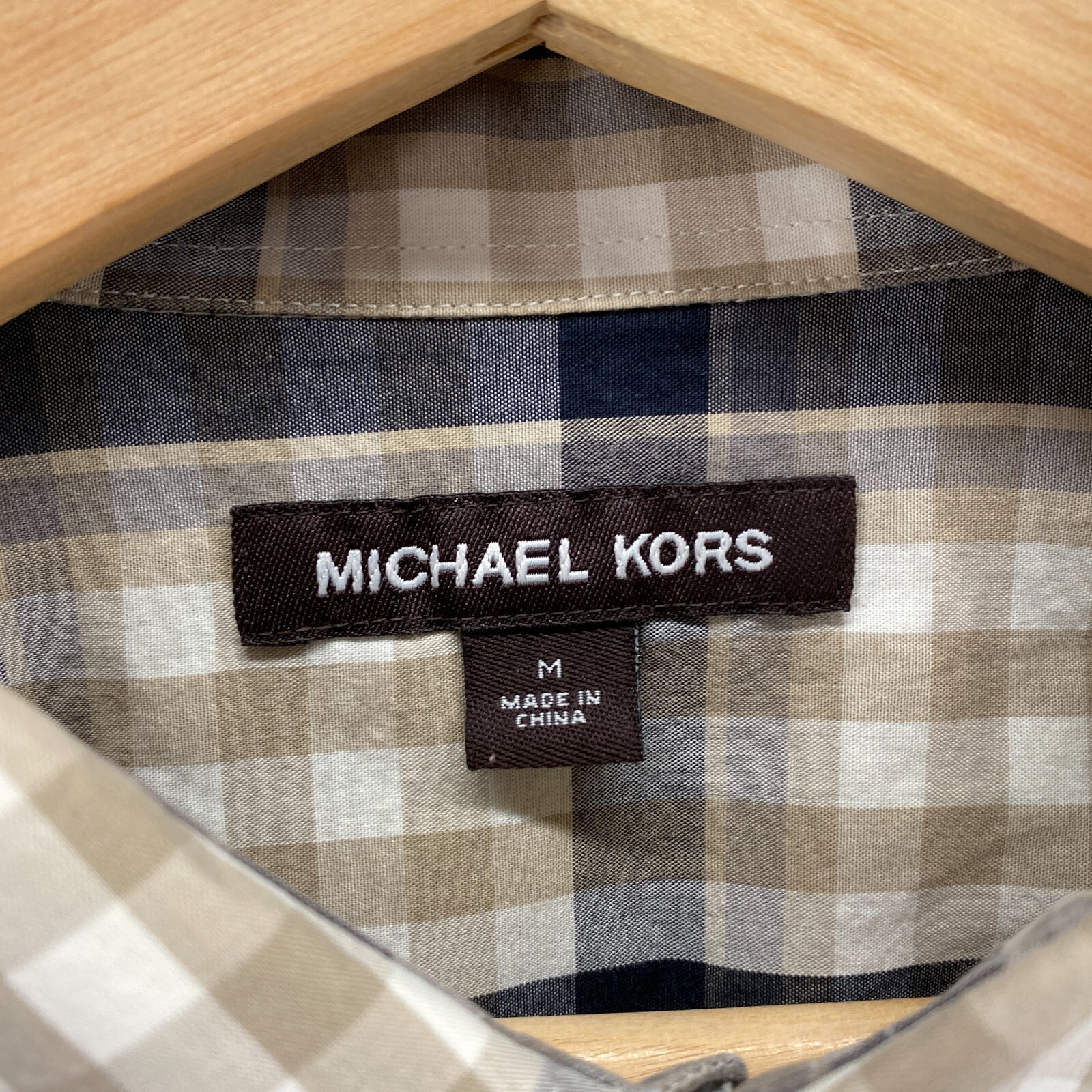 Michael Kors Shirt Men M  Black Plaid Button Up Collared Long Sleeve thumbnail 5