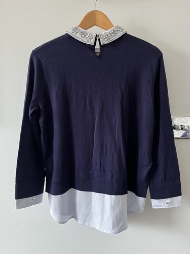 NEW Ted Baker Knitted Jumper Shirt Top With Embellished Collar RRP £195 - Picture 8 of 12