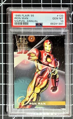 1995 Marvel Annual Flair - #133 Iron Man - PSA 10 GEM MINT | eBay