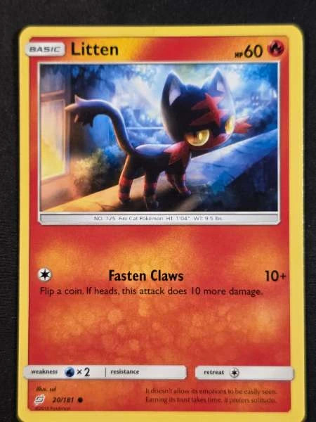 Litten 20/181 Team Up Common LP Pokemon TCG