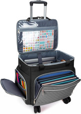 Rolling Teacher Tote Bag with Wheels, Rolling Briefcase for Women, 15.6