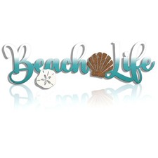 Metal Beach Wall Decor Coastal Beach Life Sign Nautical Ocean Wall Art for Ba...