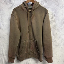 Urban Pipeline Hoodie Sweatshirt Mens 2XL 25x29 Brown Thrashed Heavy Distress