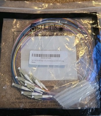 D6) 12 Strand Multi-Mode LC OM1 Fiber Optic Pigtails for Fusion Splicing. 