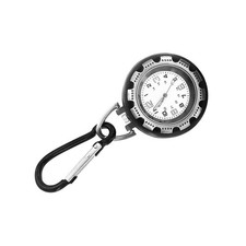 Silver Alloy Backpack Clip-on Carabiner Quartz Pocket Watch For Outdoor Hiking
