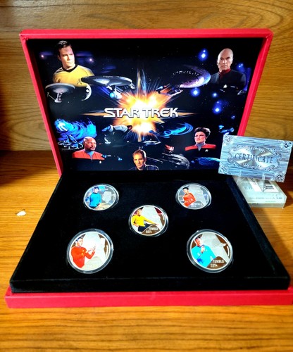 2014-.999 Fine Silver Plated- Star Trek Original Series Collector Set-With Cert.