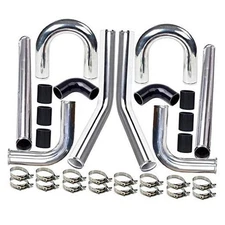 MOOSUN 2.5" 8pcs Universal Aluminum Tube Set 600MM Polished Aluminum Turbo 