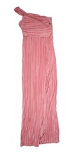 Lulus Dress Womens Small Pink One Shoulder Pleated Maxi Formal Evening Gown