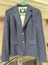 J. Crew Blue Womens Gold Button Blazer size 6 1046