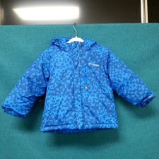 Columbia Blue Patterned Hooded Toddler Jacket Coat Sz 2T