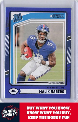 #ad #ad 2024 Donruss Press Proof Blue #383 Malik Nabers New York Giants $1.99
