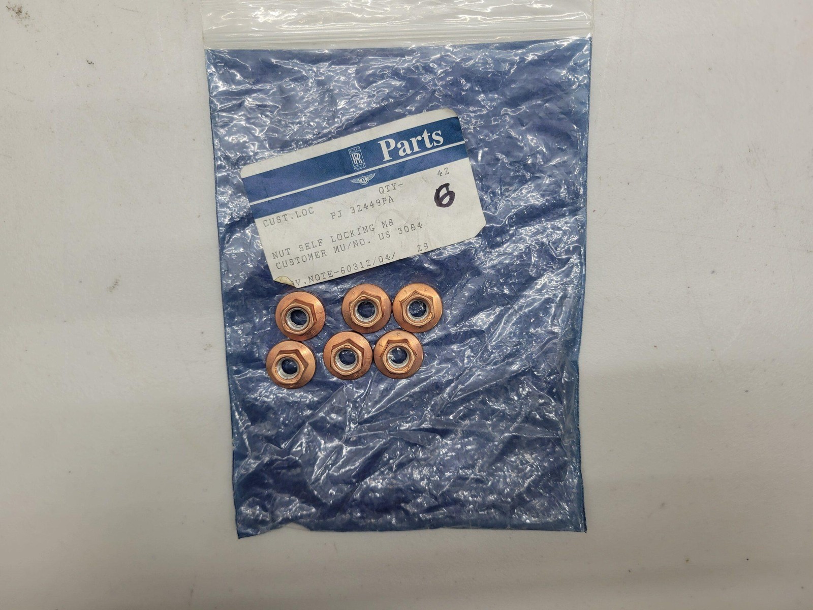 BENTLEY NUT SELF LOCKING (M8) x 6 PCS PJ32449PA