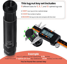 6  7 Spline Lug Nut Socket Set Drive Wheel Lock Ke, Locking Nut Removal Tool fo