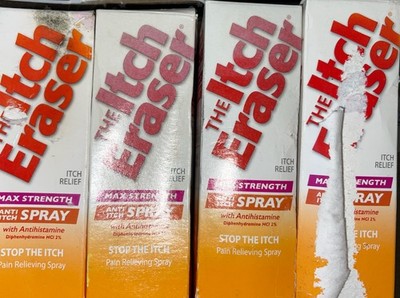 LOT OF 4 The Itch Eraser Max Strength Anti-Itch Spray 2% 0.95 fl oz