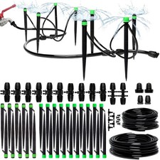 CARPATHEN 100ft Drip Irrigation Kit Garden Watering System w/Tubing Emitters