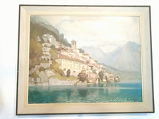 Großes Ölbild Gandria am Luganer See