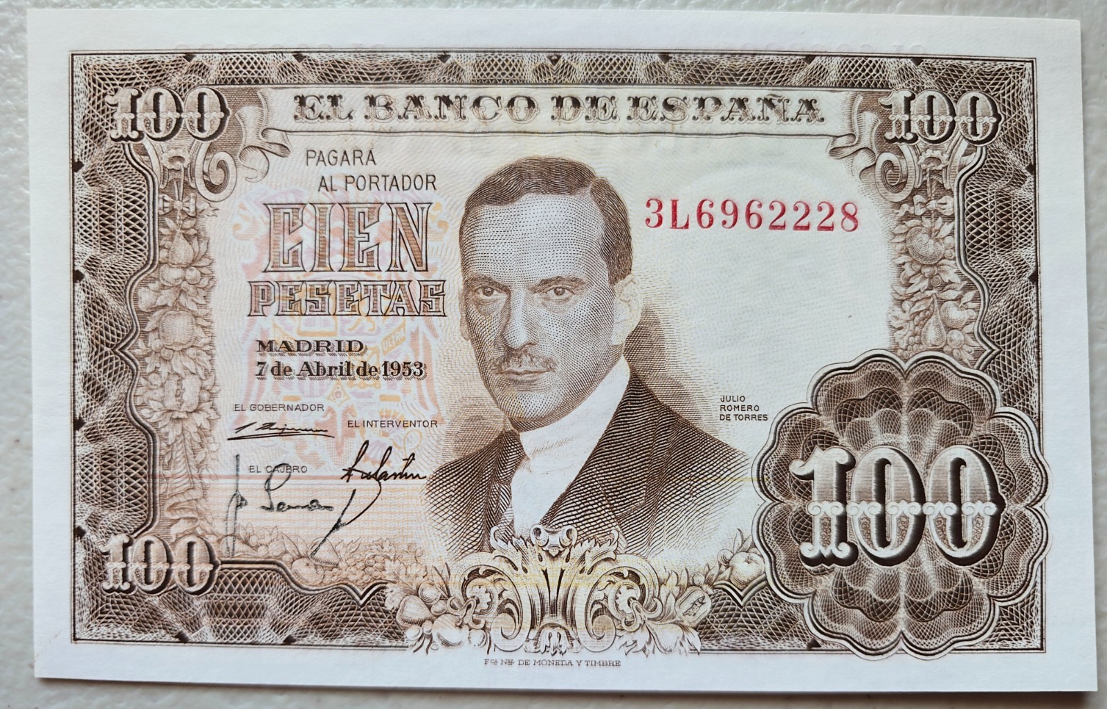 Spain 100 Pesetas 1953 Unc