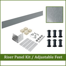 Anthracite Riser Panel Slate Stone Effect Parts for Square Rectangle Shower Tray