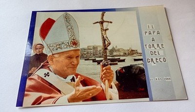 Postcard Pope Wojtyla John Paul II Visit Torre Del Greco In 1990