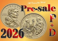 2026 P&D Native American $1 Coin - PRE SALE - 02.02.2026 - 2 coins set