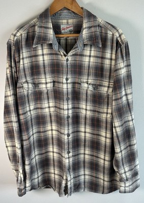 Vintage Gap Jeans Men s Button Down Shirt XL Flannel Gray Plaid 100% Cotton Y2K